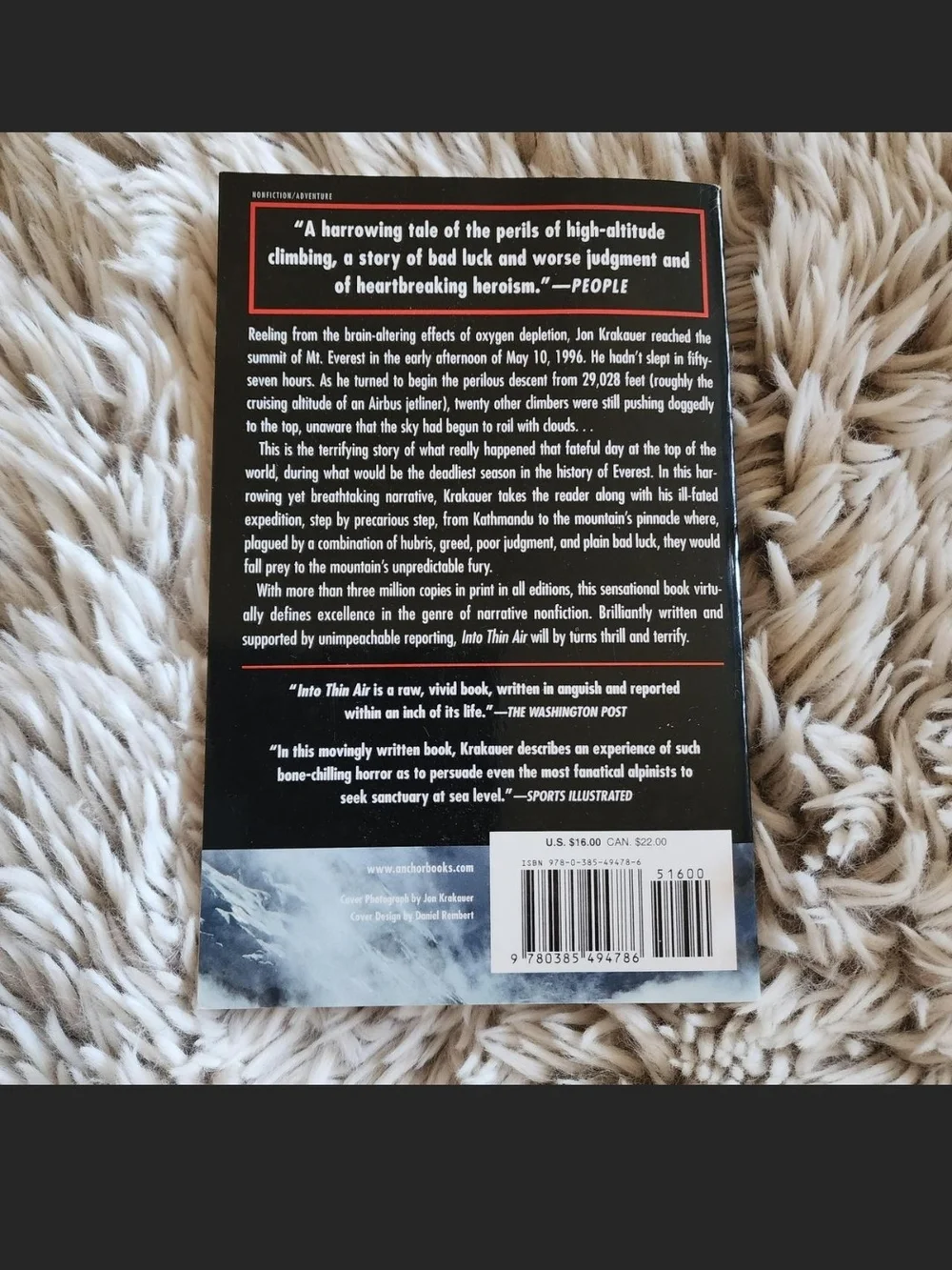 Into Thin Air Paperback Book - Blue Cover